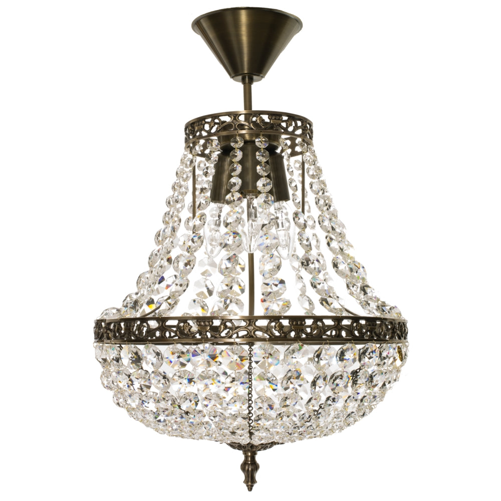 Glowlings 6-Light Empire Luxury Crystal Chandelier Brass Branch Tree  Lighting for Dining Room Bedroom Living Room