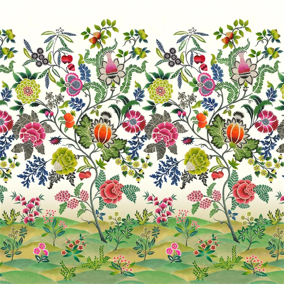 Tapestry Flower - Vintage Green wallpaper