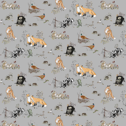 Woodlands Wallpaper - Grey - Petronella Hall