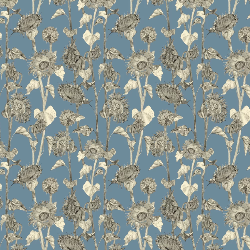 Sunflowers Wallpaper - Wedgewood - Petronella Hall