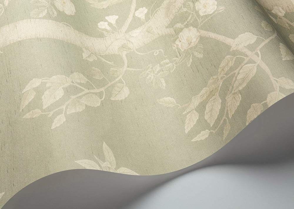 Seasonal Woods Silk Wallpaper - Silver - Cole & Son