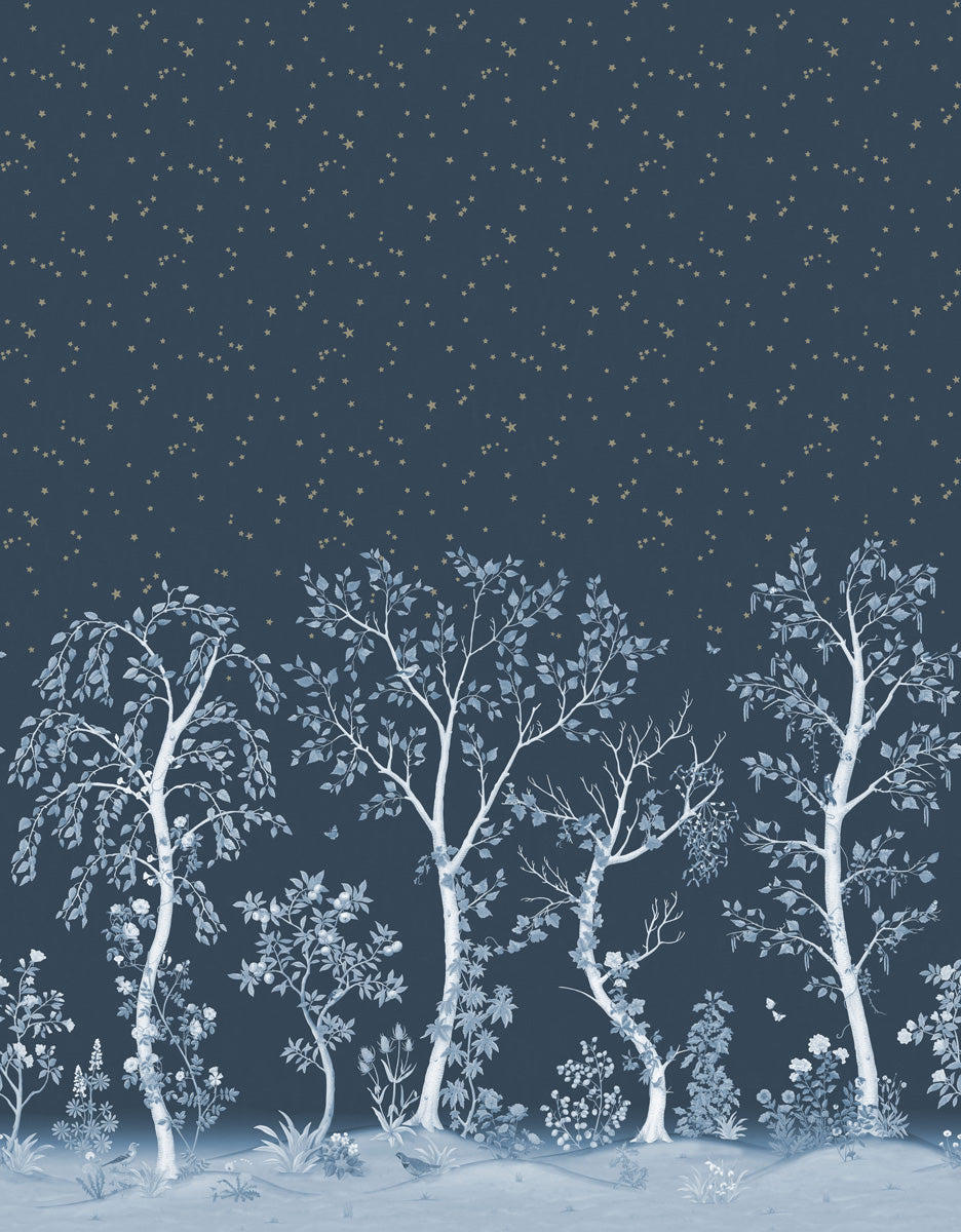 Seasonal Woods Wallpaper - blue - Cole & Son