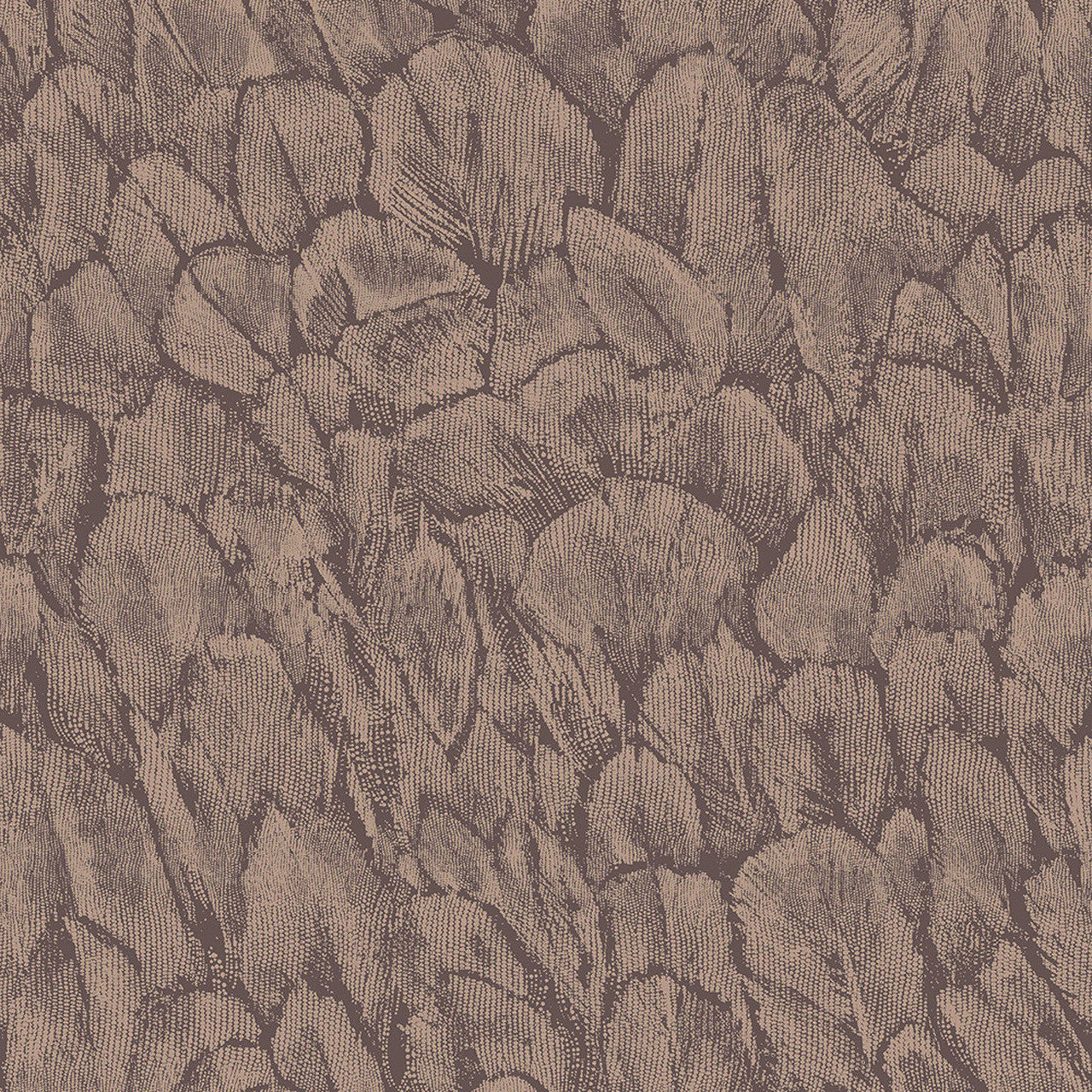 Tranquil Beach Copper Luxury Feather Wallpaper - 1838 wallcoverings