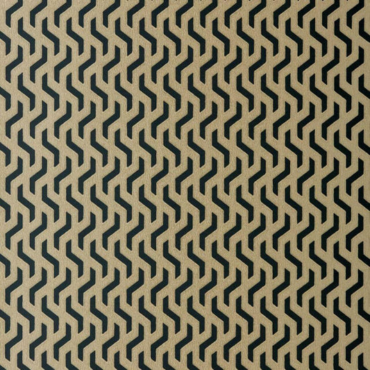 Rattan Bracken Gold and Black Luxury Geometric Wallpaper - 1838 wallcoverings