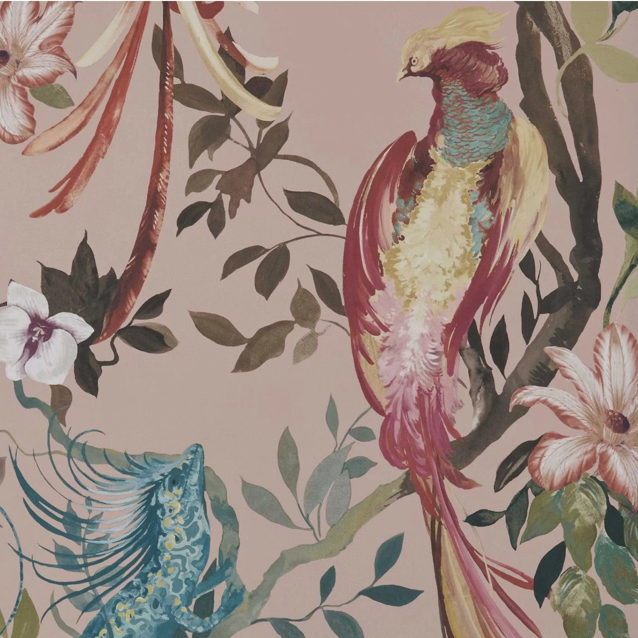 Bird Sonnet Blush Pink Luxury Bird Wallpaper - 1838 wallcoverings