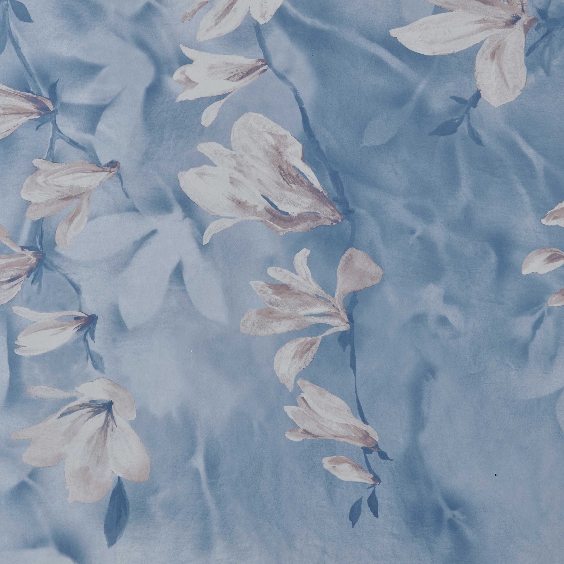 Trailing Magnolia Chambray Blue Luxury Floral Wall Mural - 1838 wallcoverings