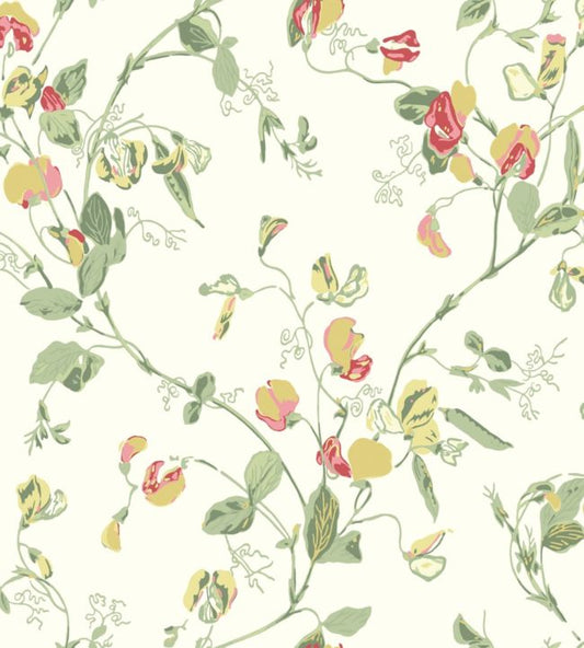 Sweet Pea Wallpaper - Green - Cole & Son