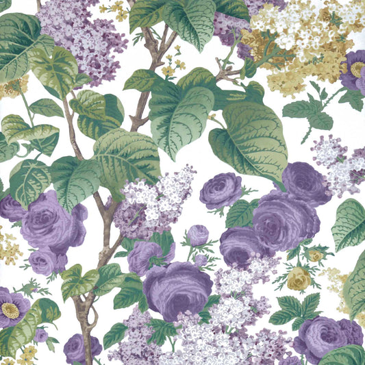 V&A Floribunda - Lavender Dream Lilac Wallpaper - 1838 wallcoverings