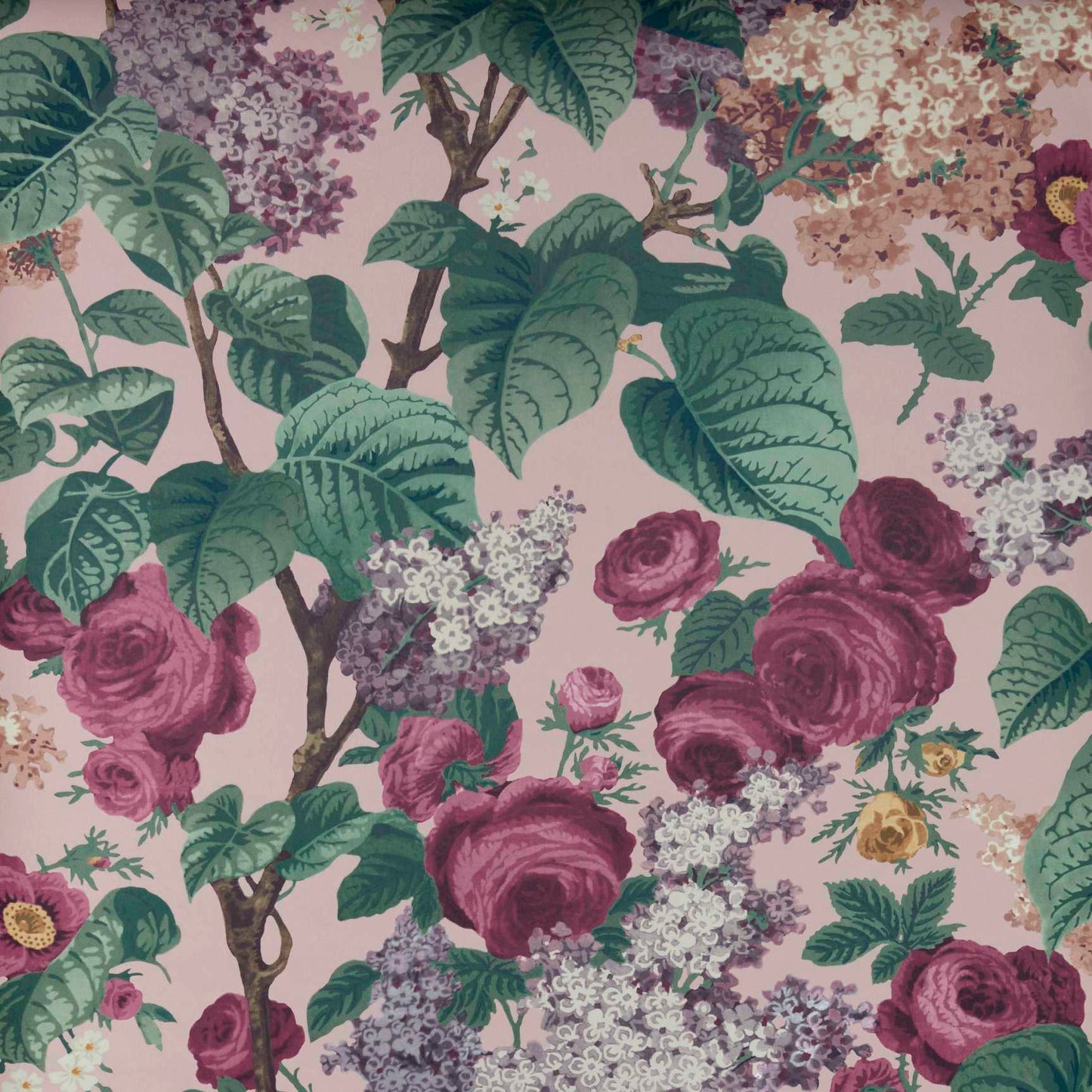 V&A Floribunda - Blush Pink Wallpaper - 1838 wallcoverings