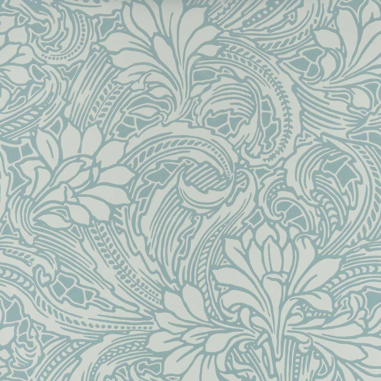 V&A Eden - Soft Teal Wallpaper - 1838 wallcoverings