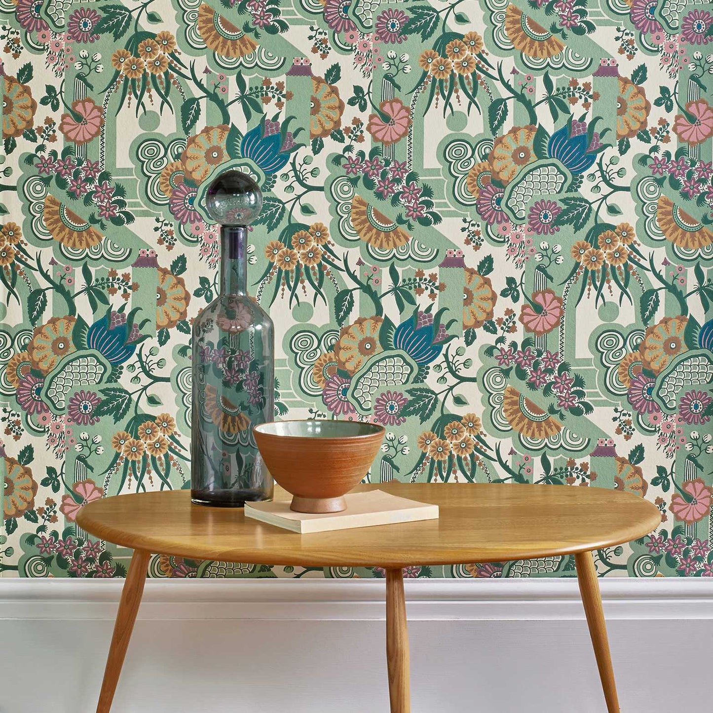 V&A Pineapple Garden - Sage Green Wallpaper - 1838 wallcoverings