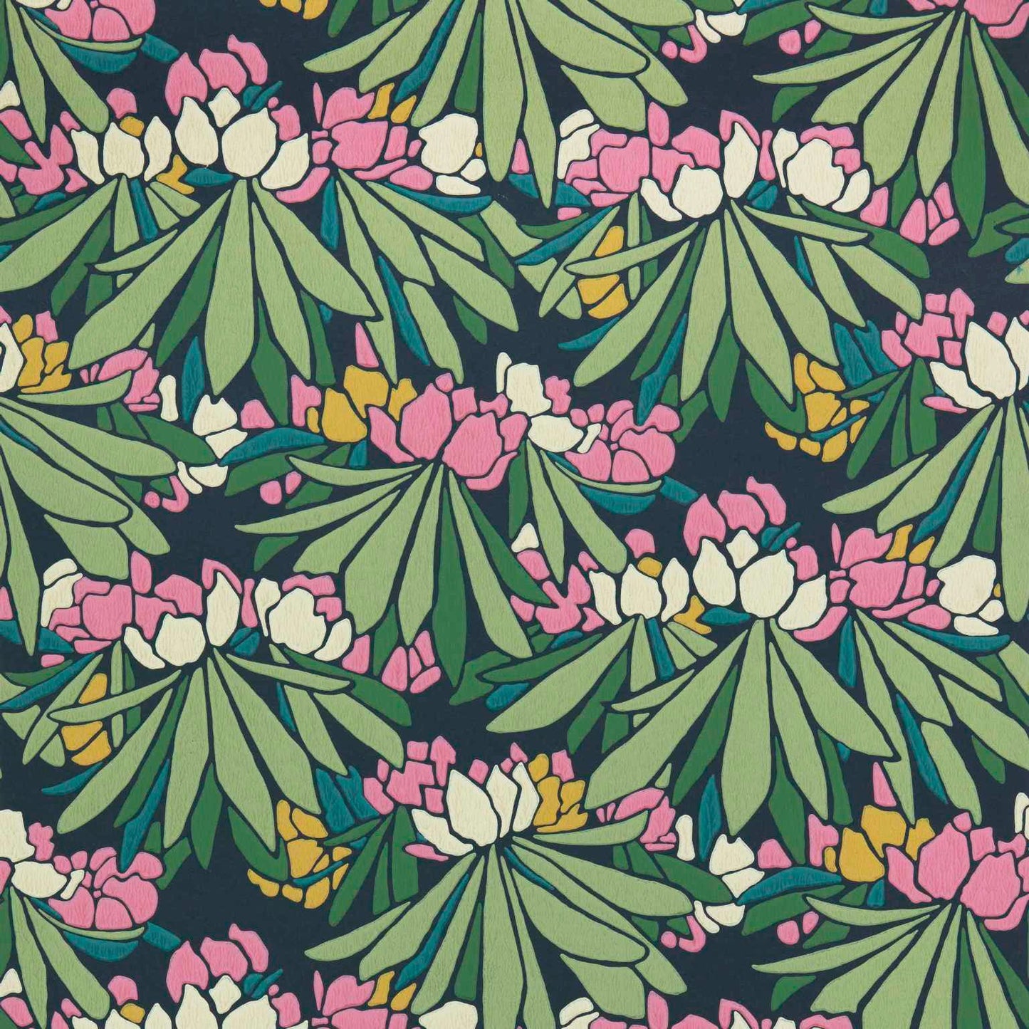 V&A Rhododendron - Magenta Pink Wallpaper - 1838 wallcoverings