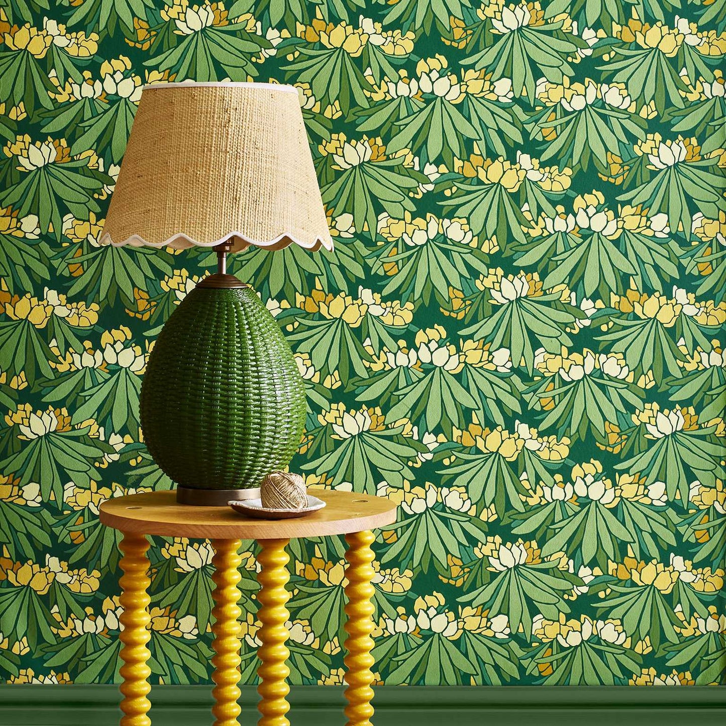 V&A Rhododendron - Yellow Wallpaper - 1838 wallcoverings