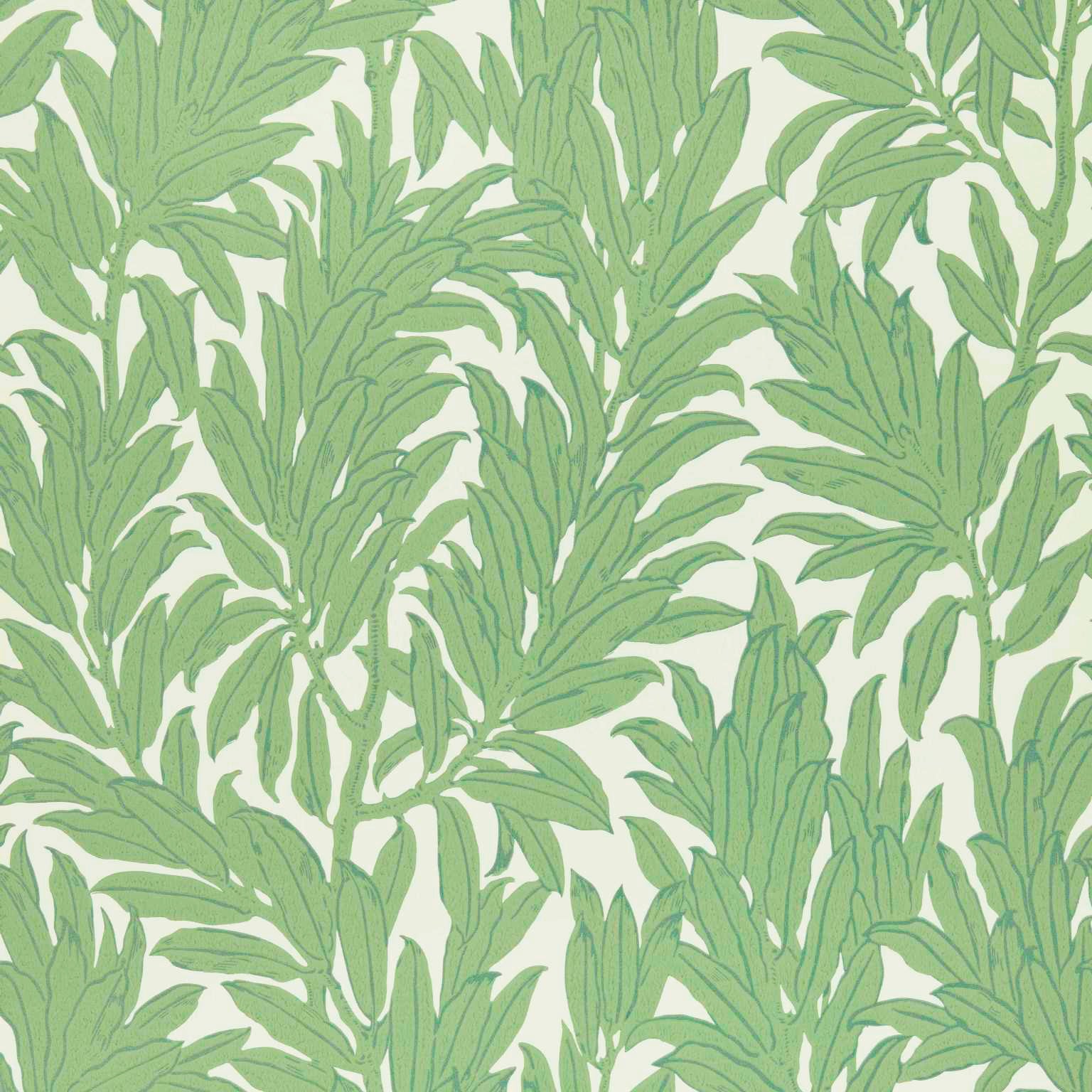 V&A Laurel Leaf - Verde Green Wallpaper - 1838 wallcoverings