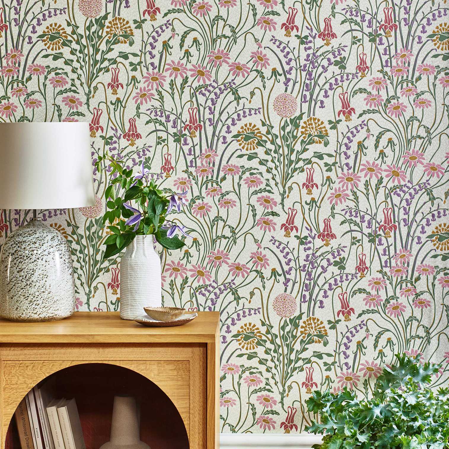 V&A Flower Meadow - Cream Wallpaper - 1838 wallcoverings