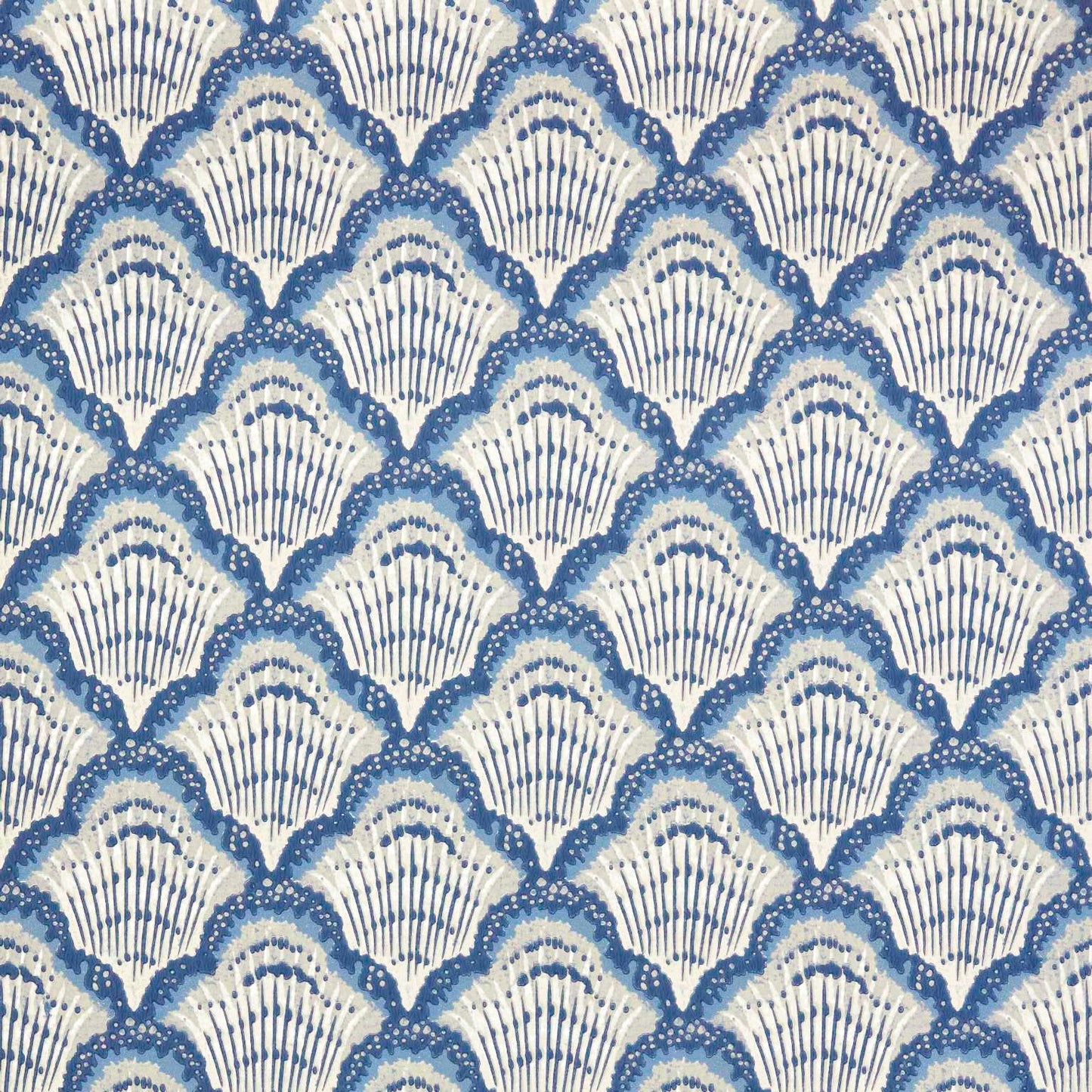 V&A Calico Shell - Colbalt Blue Wallpaper - 1838 wallcoverings