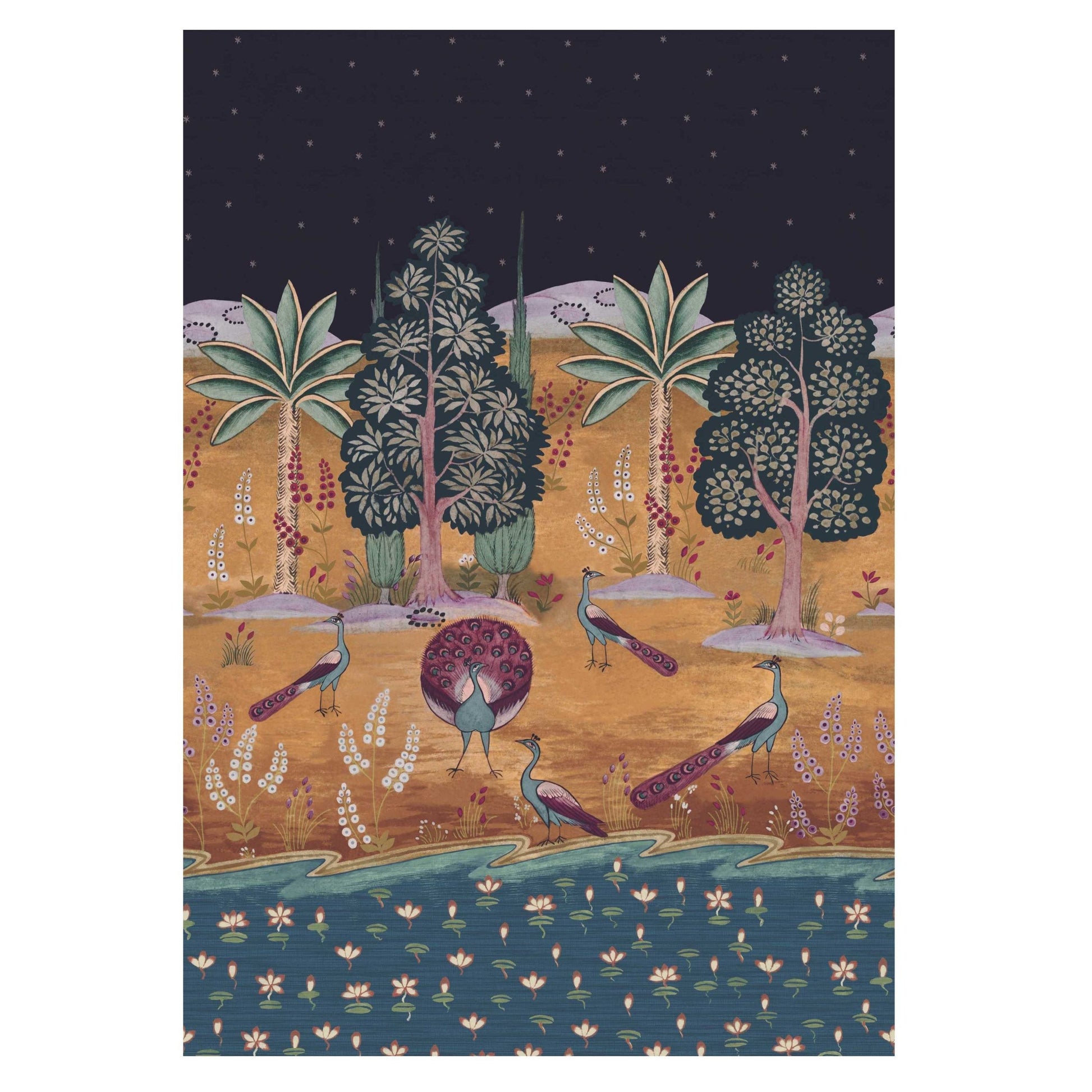 V&A Garland of Ragini - Night Wall Mural - 1838 wallcoverings