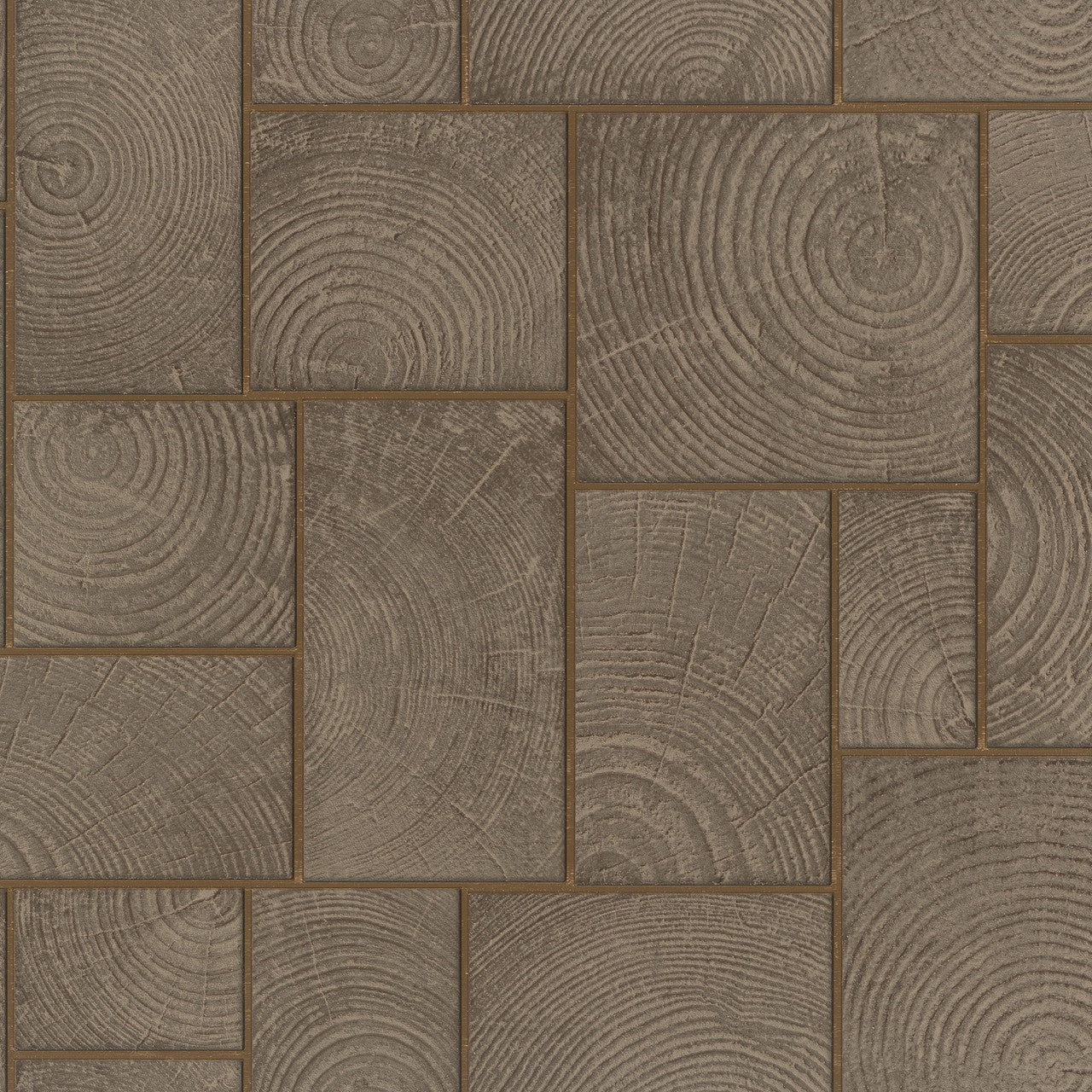 Wood Block Natural Opulence Brown Wallpaper - Galerie