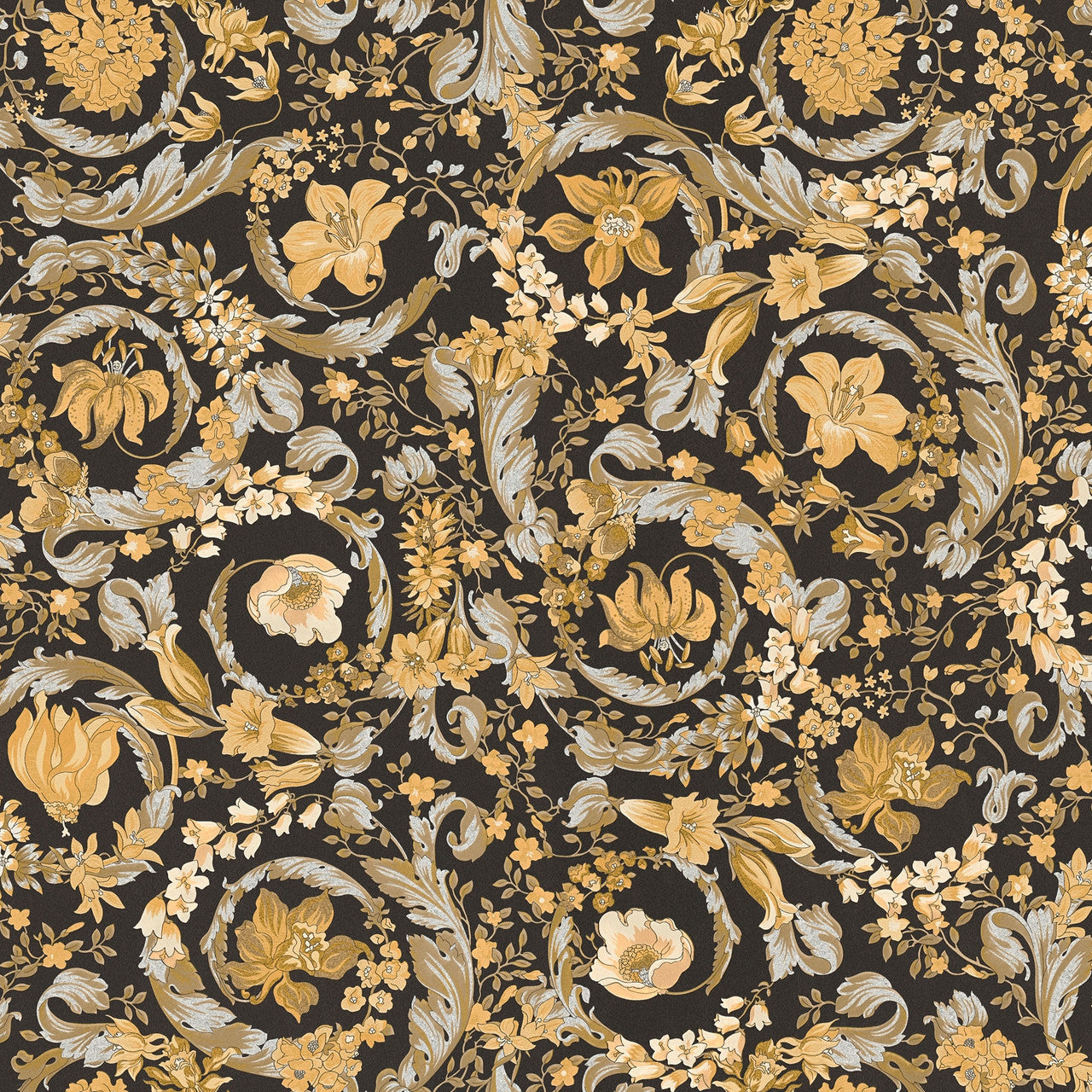 Virtus Heritage Wallpaper - Black and Gold - Versace
