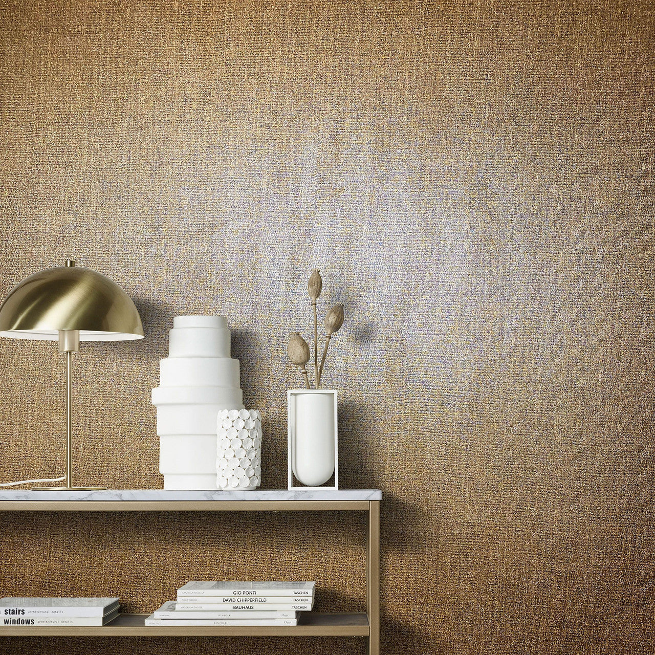 Weave Natural Opulence Copper Wallpaper - Galerie