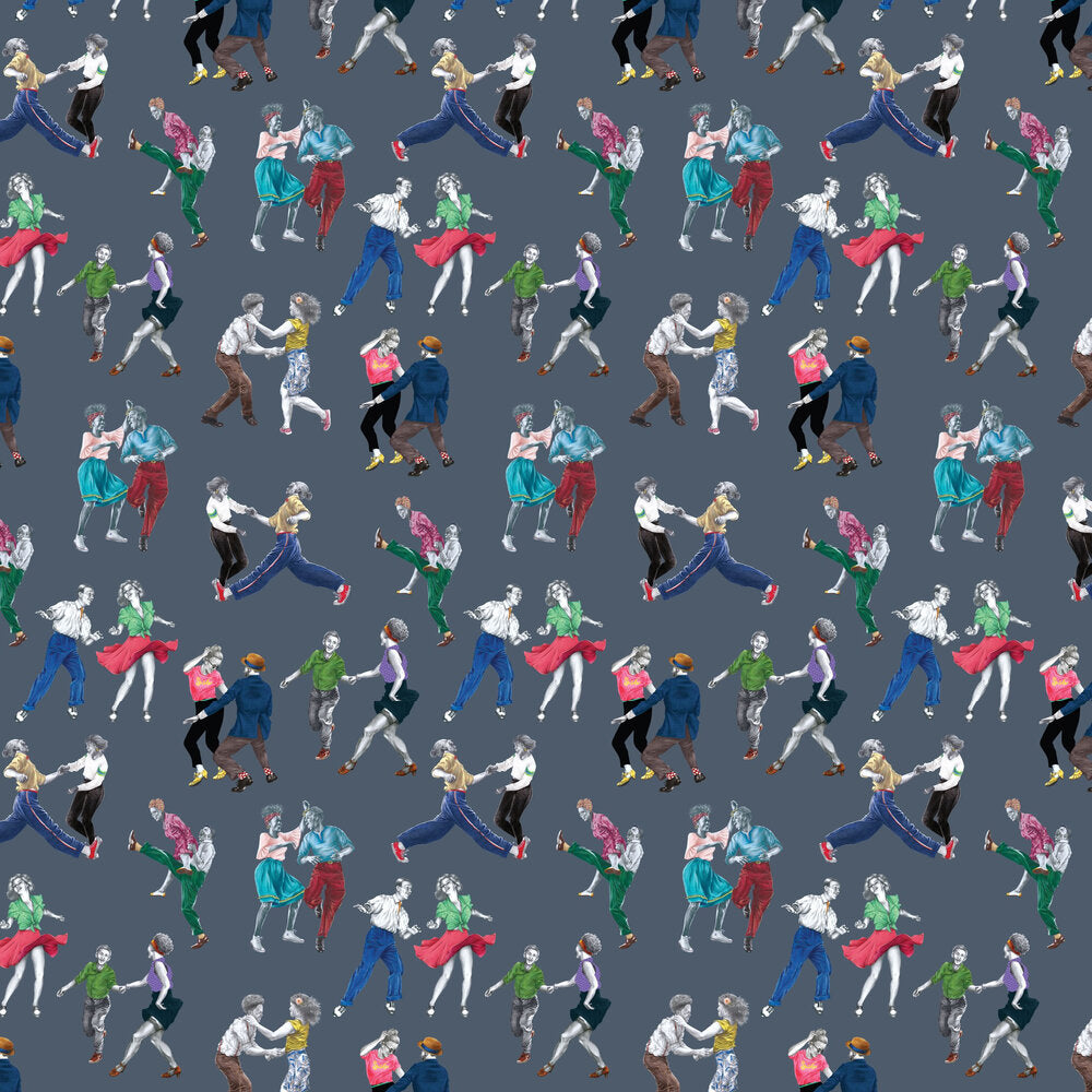 Swing Time Wallpaper - Blue - The Graduate Collection