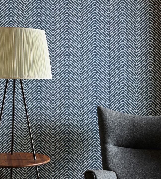 Chevron Wallpaper - Ink Blue - BG1400201 - Barneby Gates