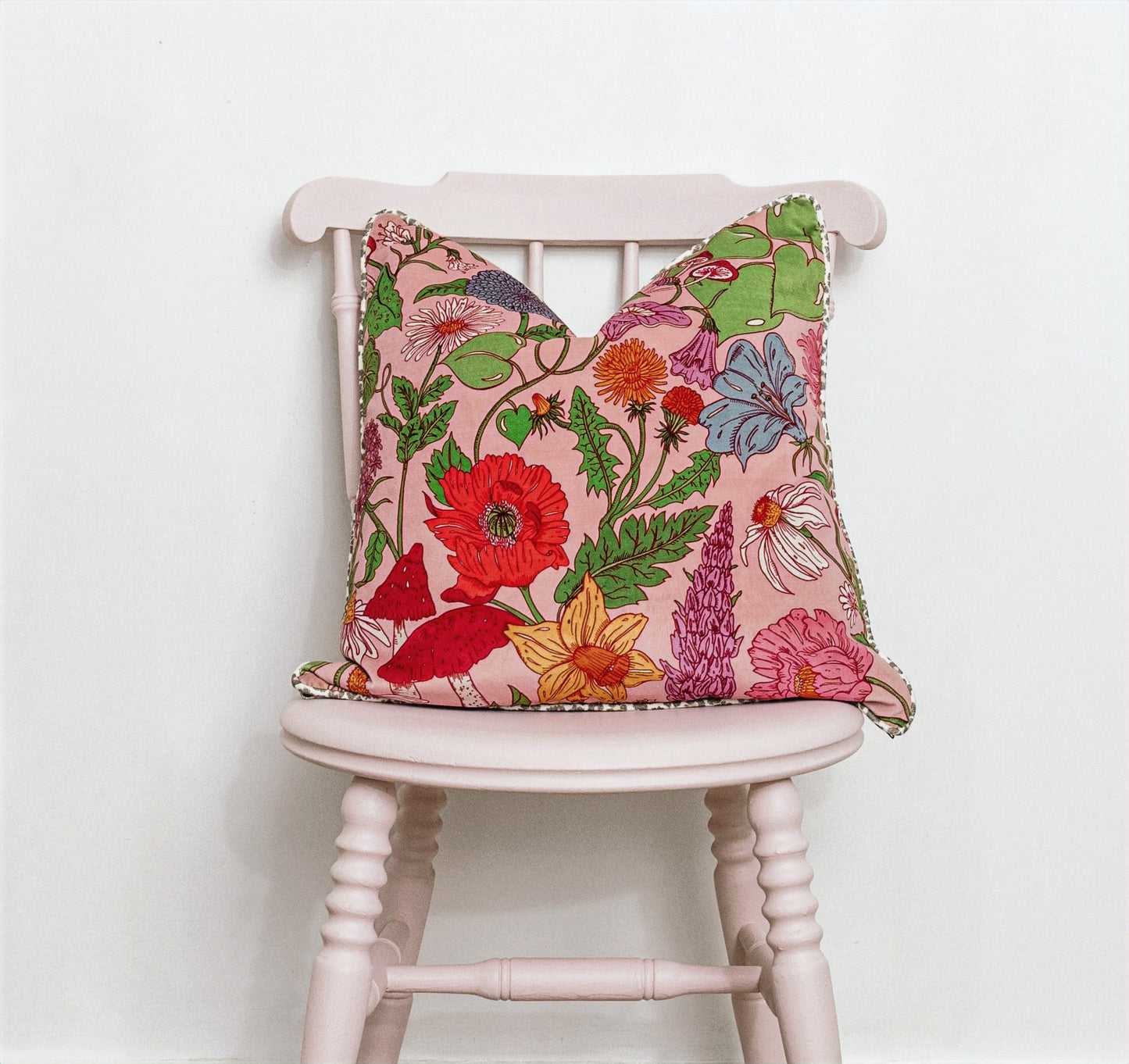 Bloom Flamingo Cushion with Medium Velvet - Pink - Wear The Walls