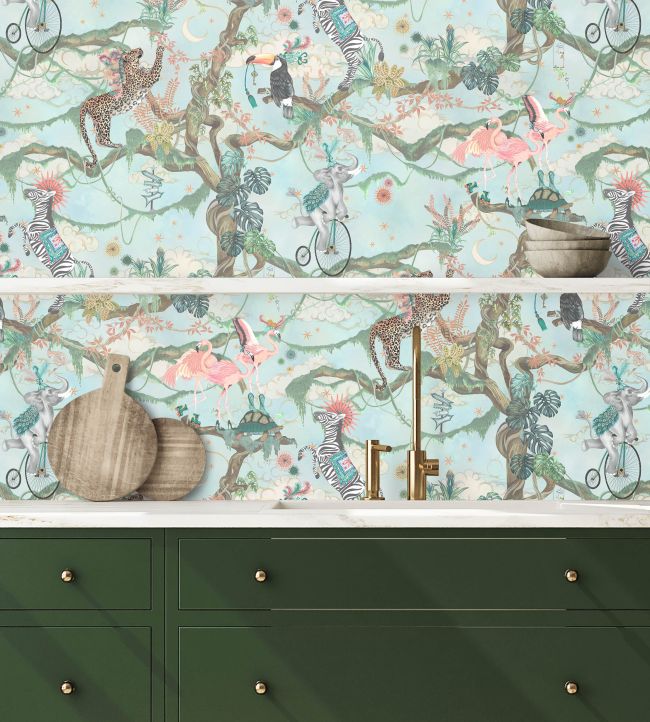 Balancing Act Wallpaper - Teal - Brand McKenzie