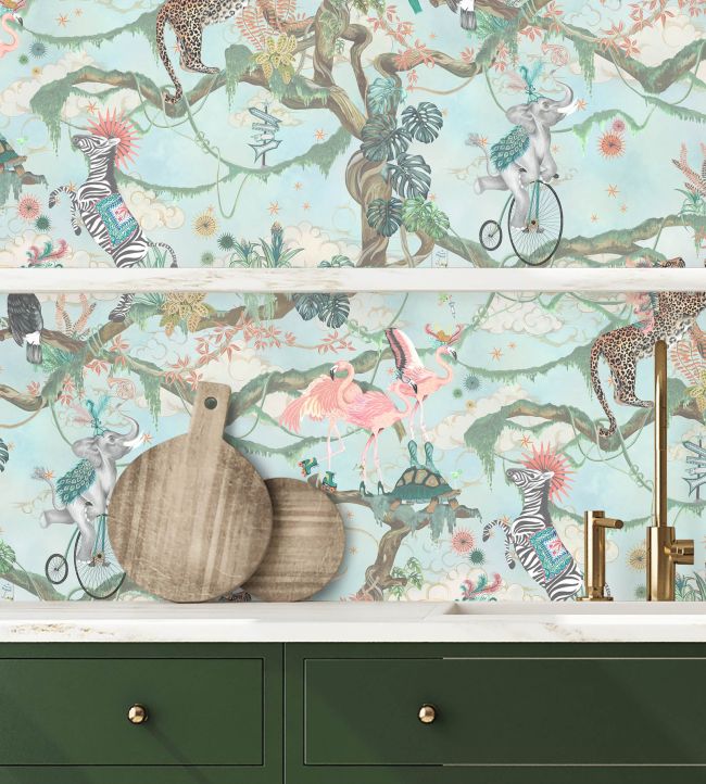 Balancing Act Wallpaper - Teal - Brand McKenzie