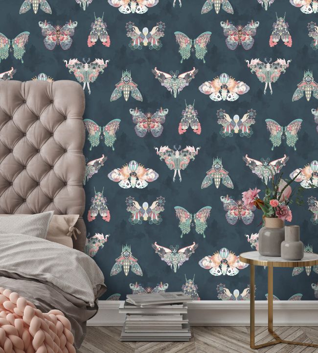 Butterfly Effect Wallpaper - Blue - Brand McKenzie