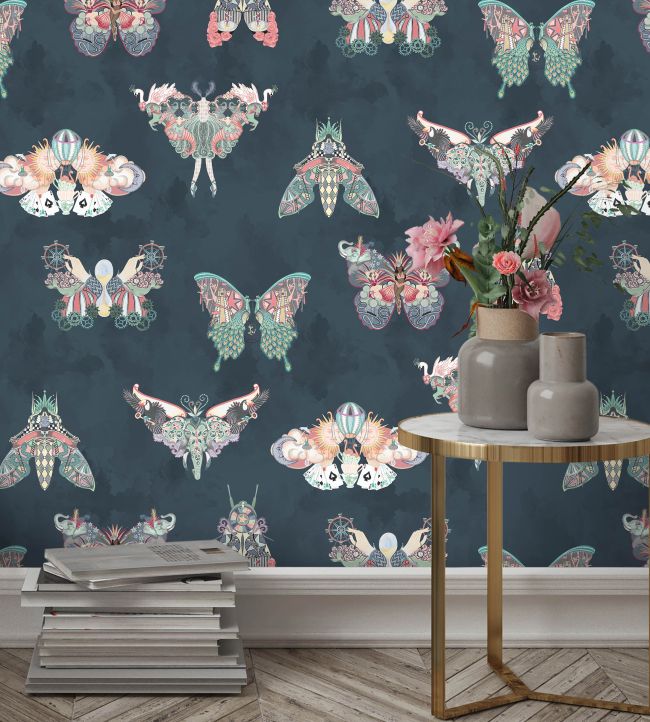 Butterfly Effect Wallpaper - Blue - Brand McKenzie