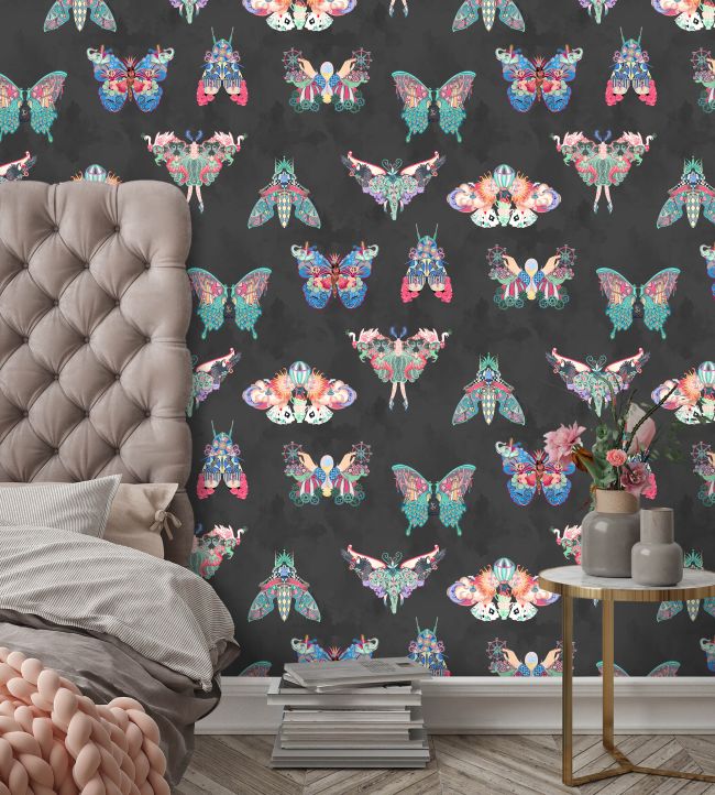 Butterfly Effect Wallpaper - Black - Brand McKenzie