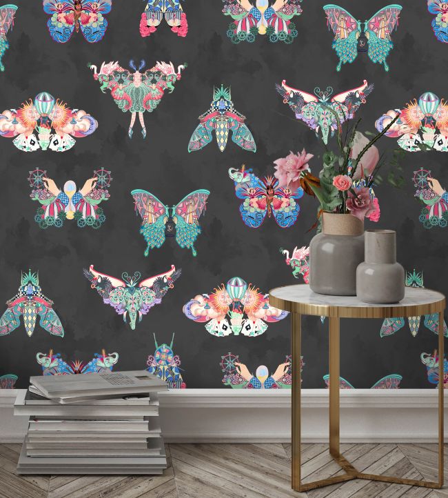 Butterfly Effect Wallpaper - Black - Brand McKenzie