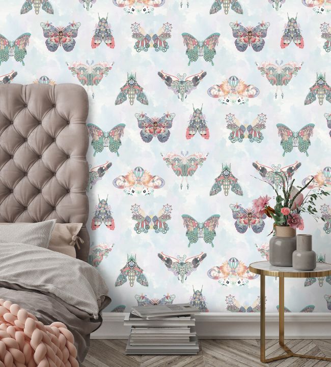 Butterfly Effect Wallpaper - Teal - Brand McKenzie