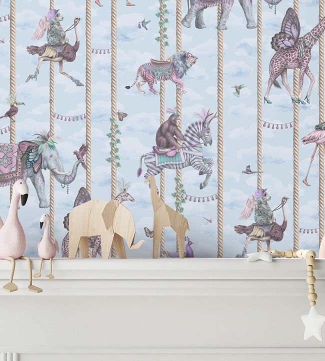 Carousel Wallpaper - Blue - Brand McKenzie