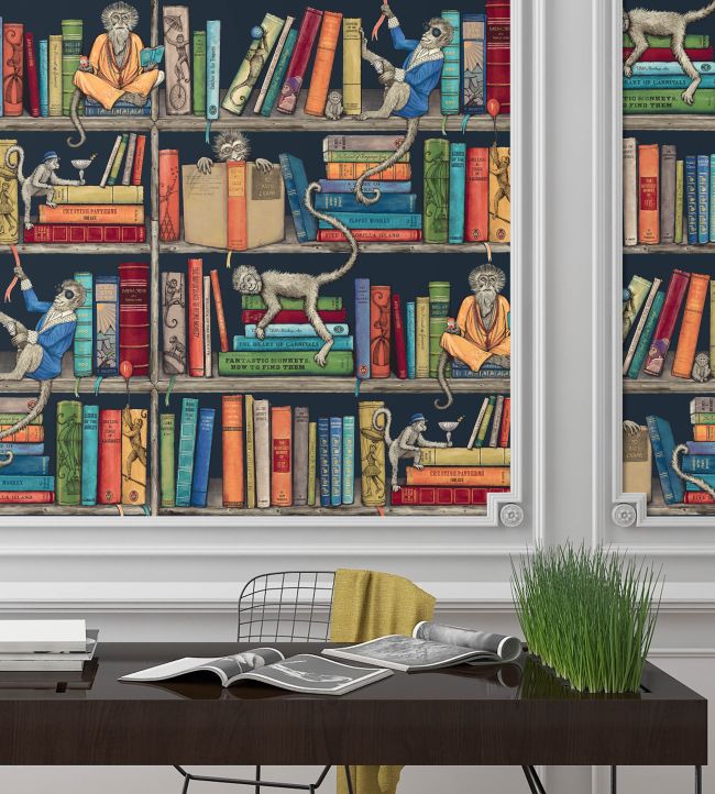 Monkey Library Wallpaper - Multicolor - Brand McKenzie