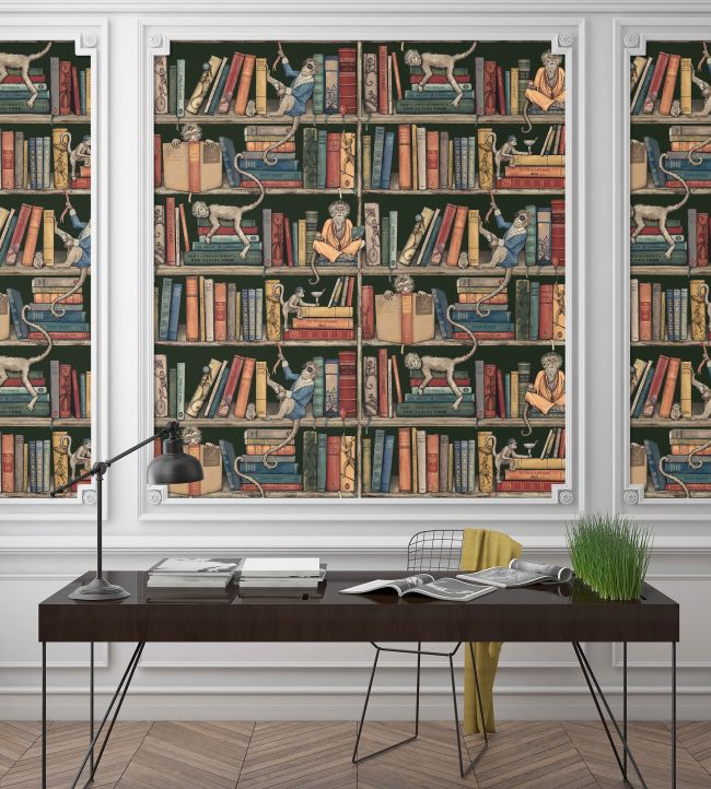 Monkey Library Wallpaper - Brown - Brand McKenzie