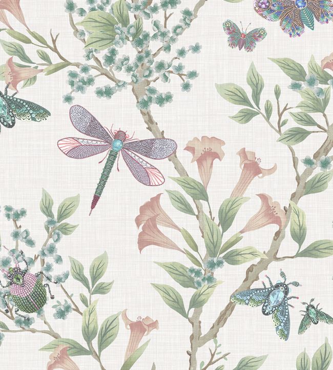 Jewel A Flutter Wallpaper - Green - Brand McKenzie