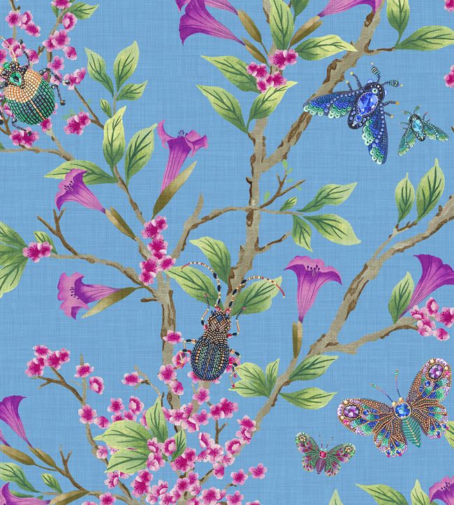 Jewel A Flutter Wallpaper - Blue - Brand McKenzie