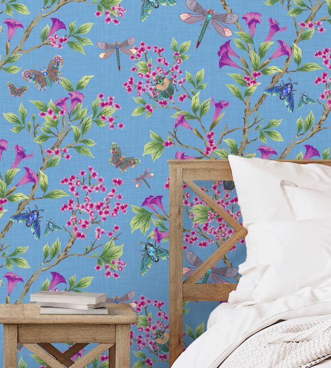 Jewel A Flutter Wallpaper - Blue - Brand McKenzie