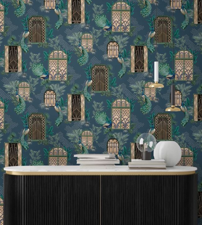 Peacock Manor Wallpaper - Blue - Brand McKenzie