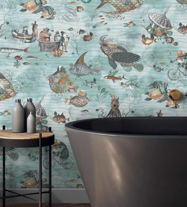 Sea Life Wallpaper - Teal - Brand McKenzie