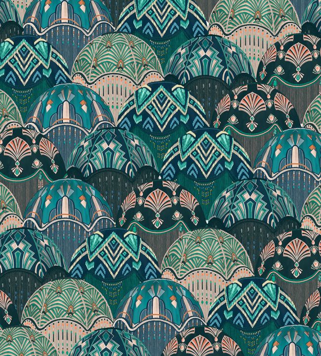 Silk Shades Wallpaper - Teal - Brand McKenzie