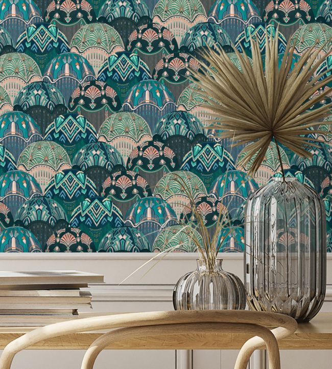 Silk Shades Wallpaper - Teal - Brand McKenzie