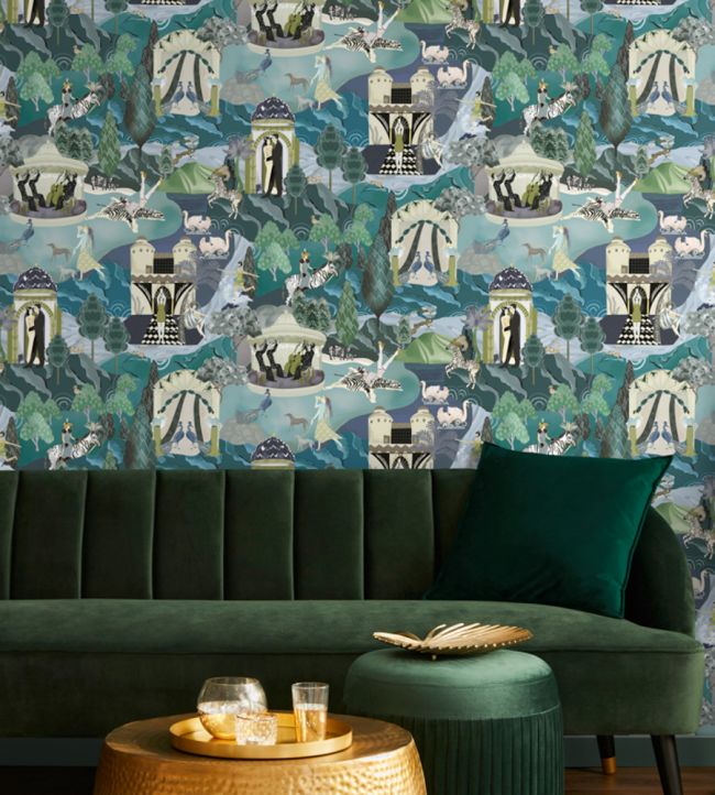 The Art Deco Hills Wallpaper - Green - Brand McKenzie