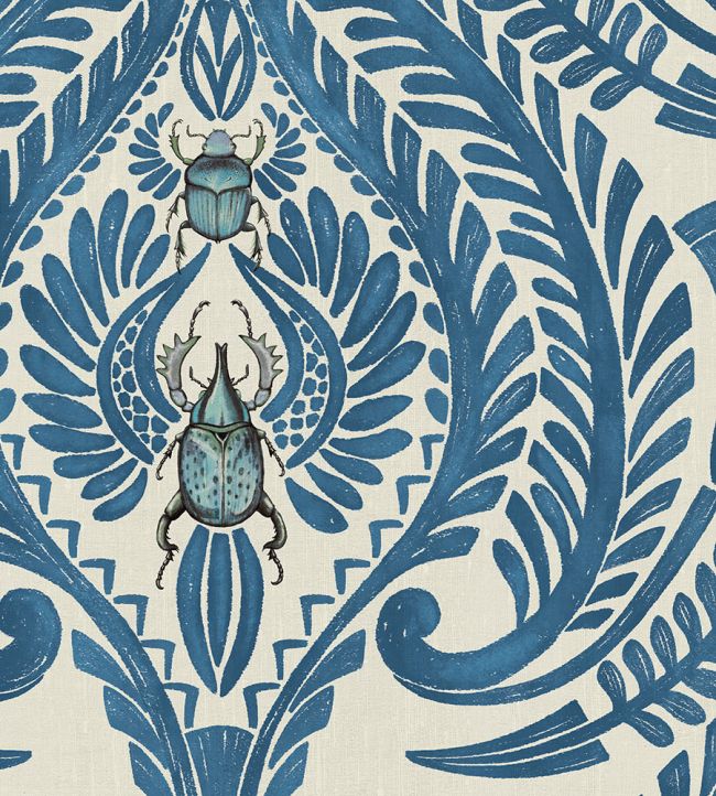 The Great Damask Wallpaper - Blue - Brand McKenzie