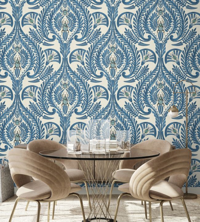 The Great Damask Wallpaper - Blue - Brand McKenzie