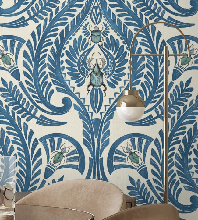 The Great Damask Wallpaper - Blue - Brand McKenzie