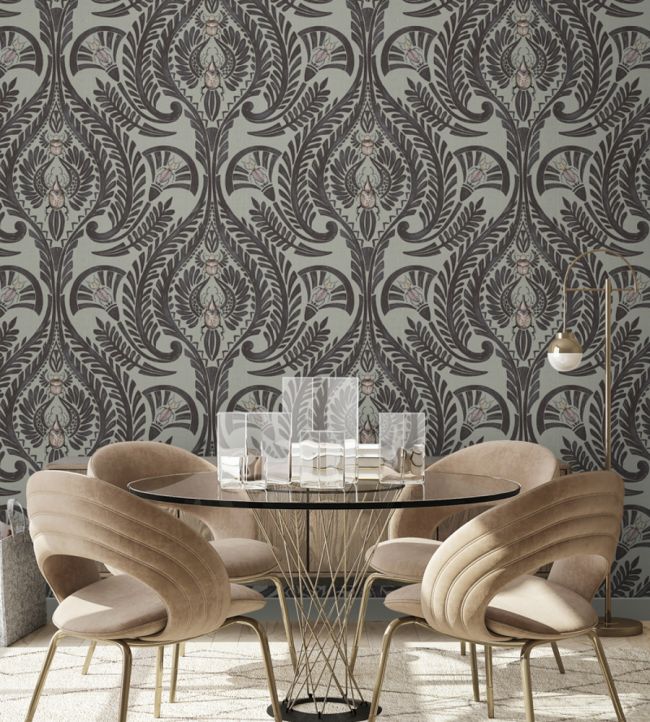 The Great Damask Wallpaper - Gray - Brand McKenzie