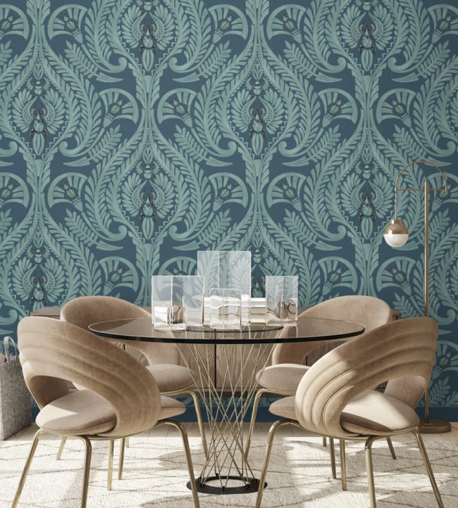 The Great Damask Wallpaper - Teal - Brand McKenzie